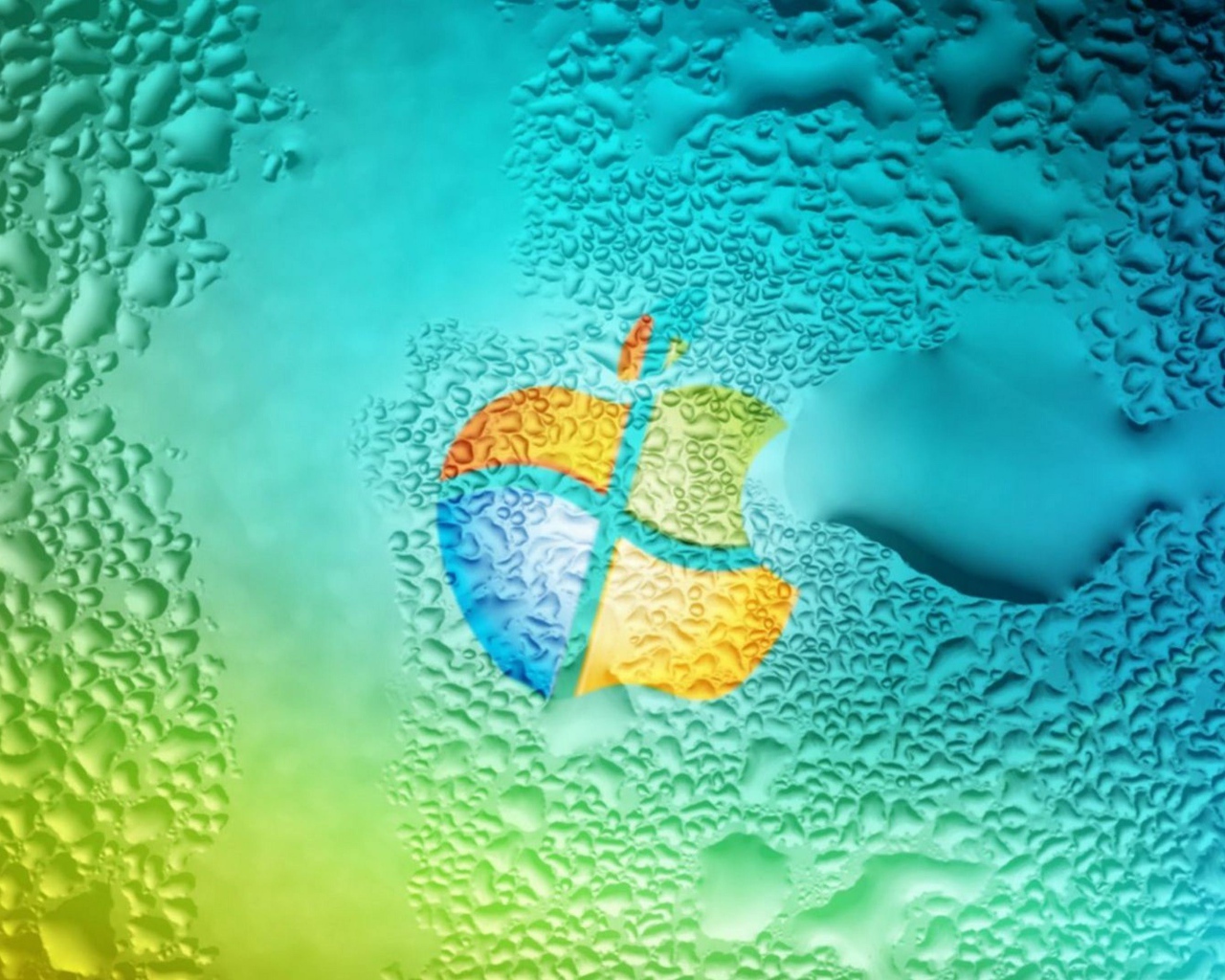 Windows icon on wet surface