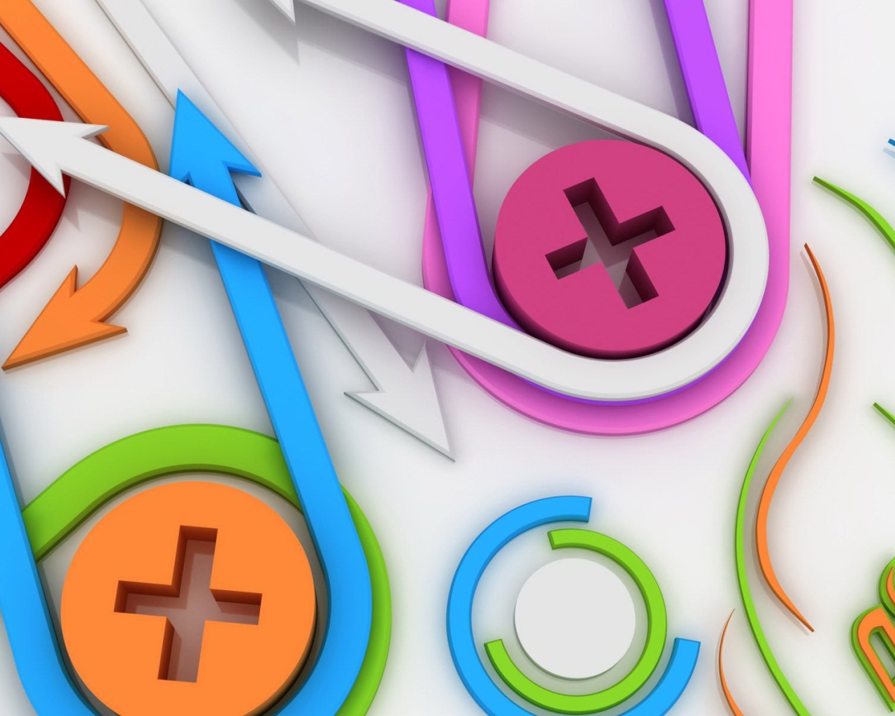 Стрелки и знаки на белом фоне