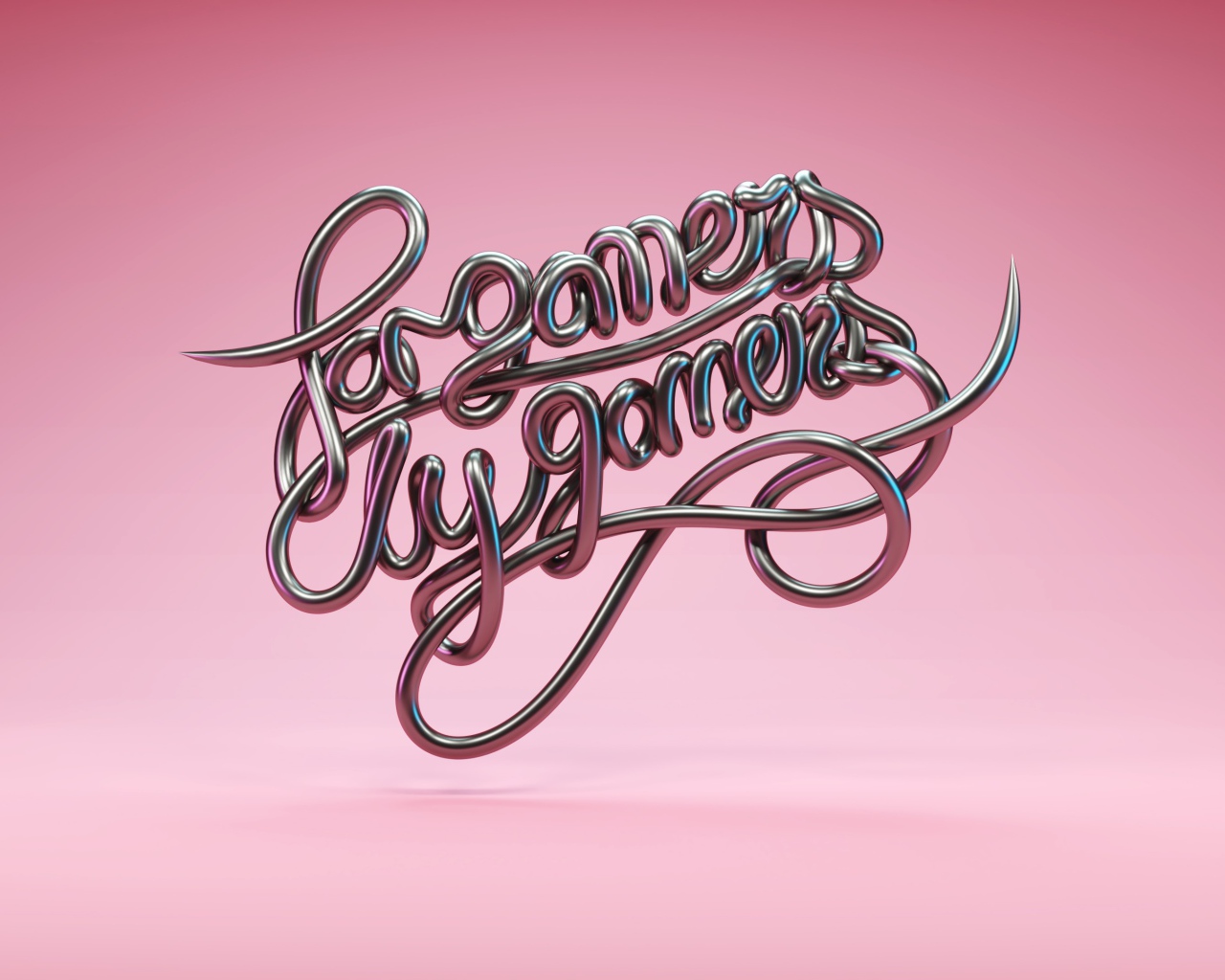 Надпись For Gamers By Gamers на розовом фоне 