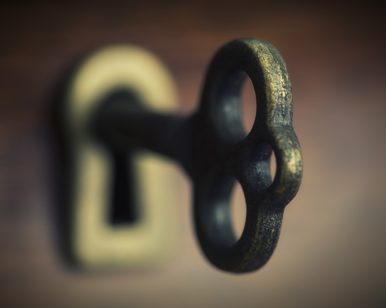 Key iron key in the keyhole