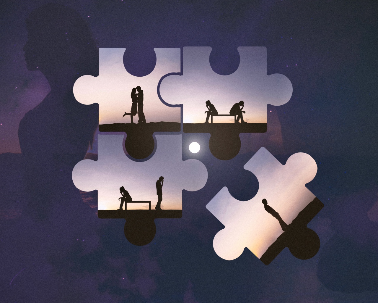 Пазлы с влюбленной парой 