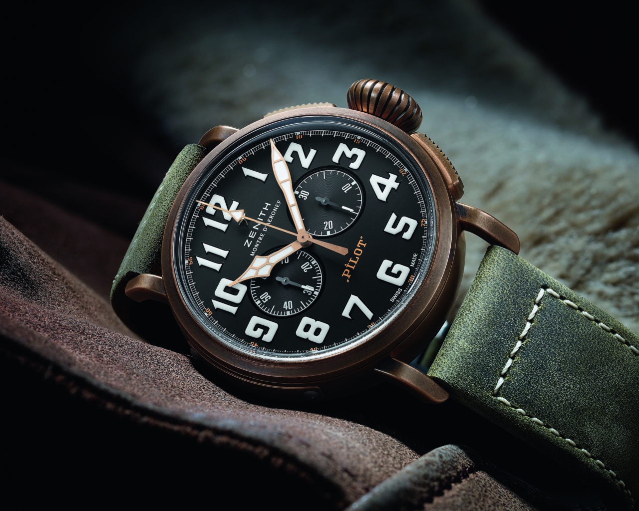 Стильные мужские наручные часы  Zenith Pilot 