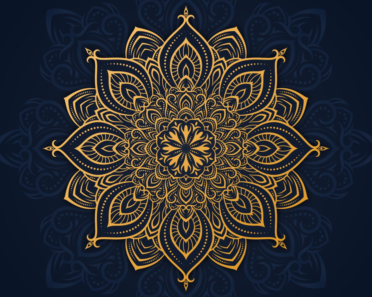 Красивый золотистый рисунок на синем фоне