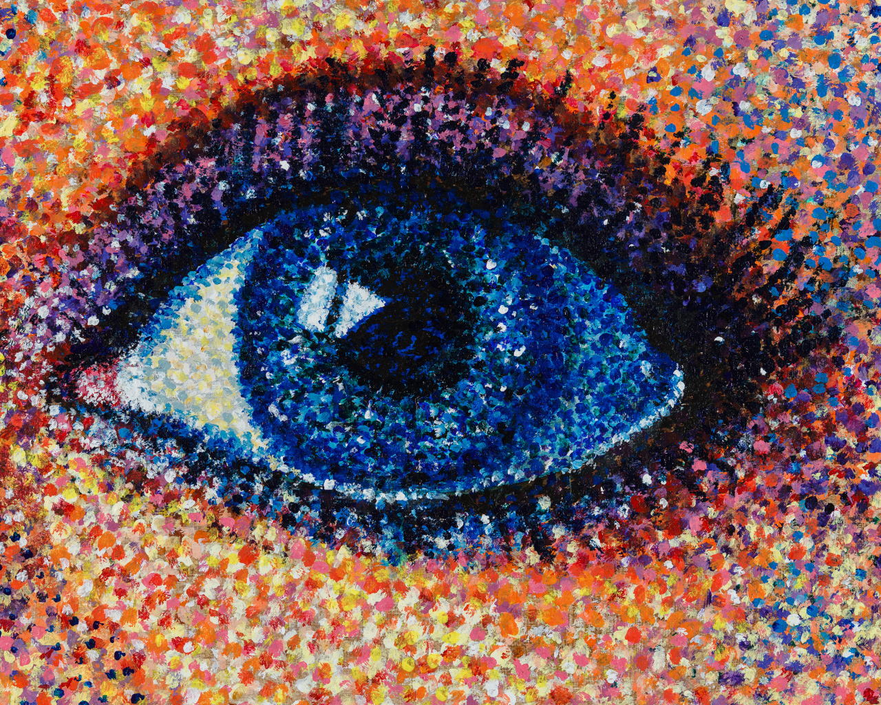 Нарисованный краской глаз девушки