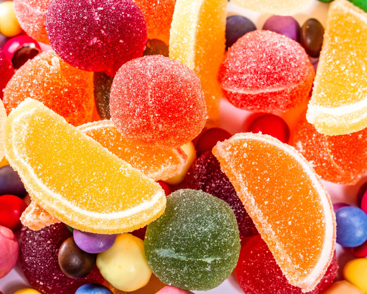 Разноцветный сладкий мармелад крупным планом