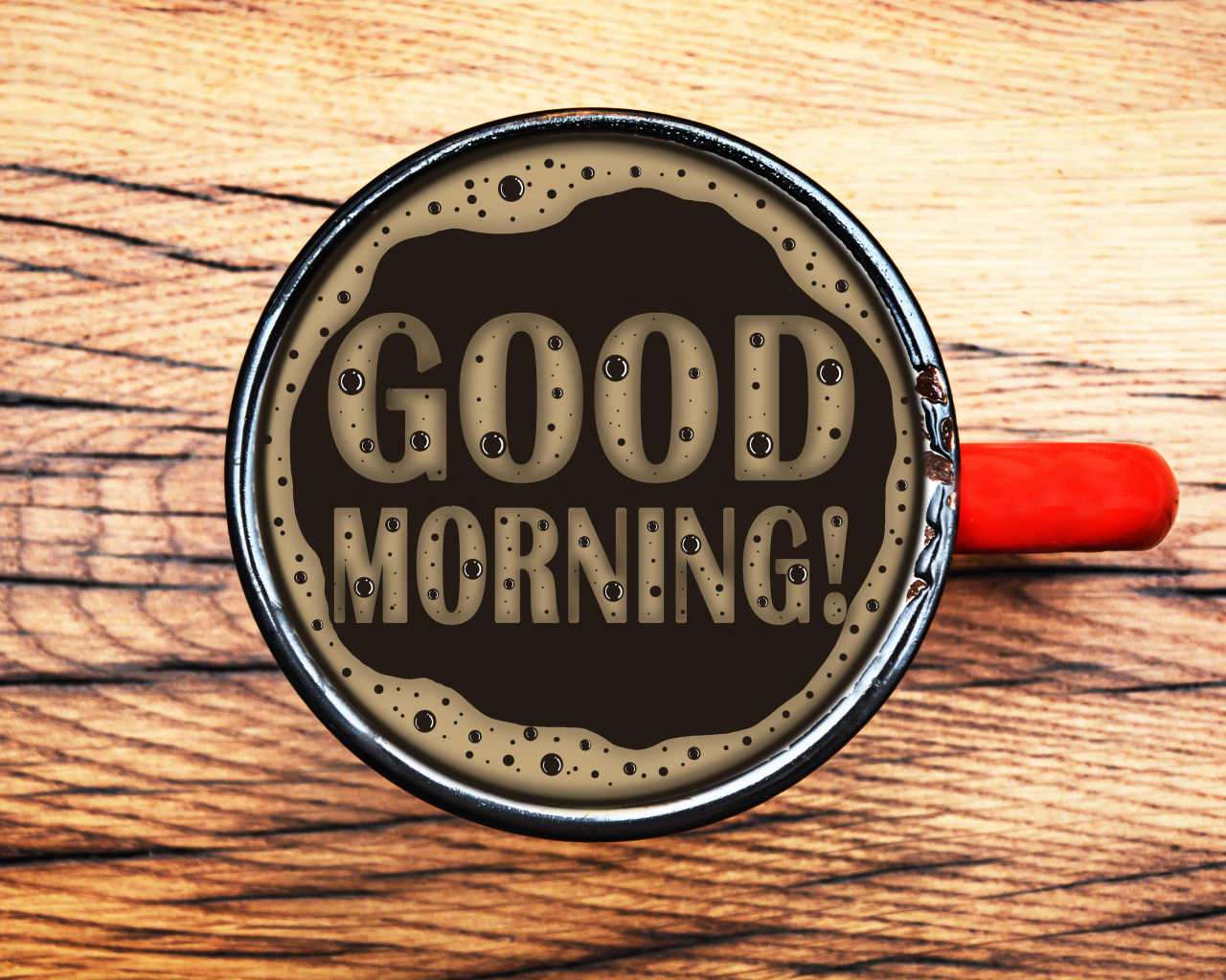 Надпись Доброе утро на кофейной пенке 