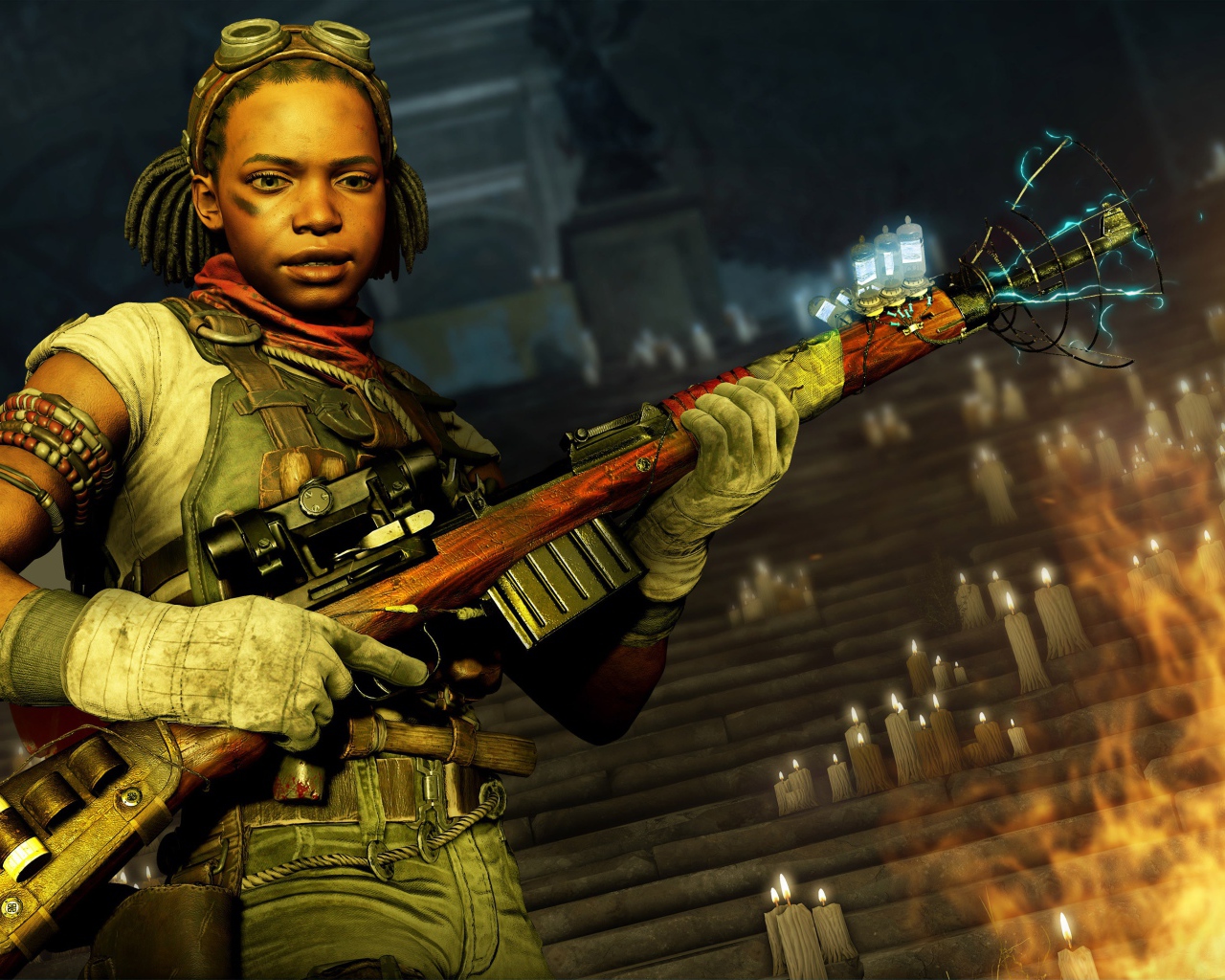 Девушка из компьютерной игры Zombie Army 4: Dead War