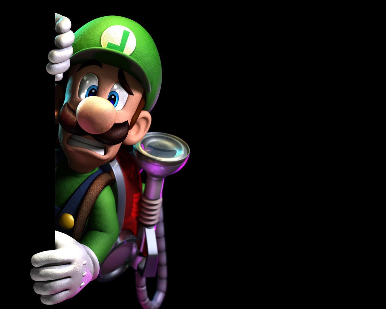 Герой Марио на черном фоне