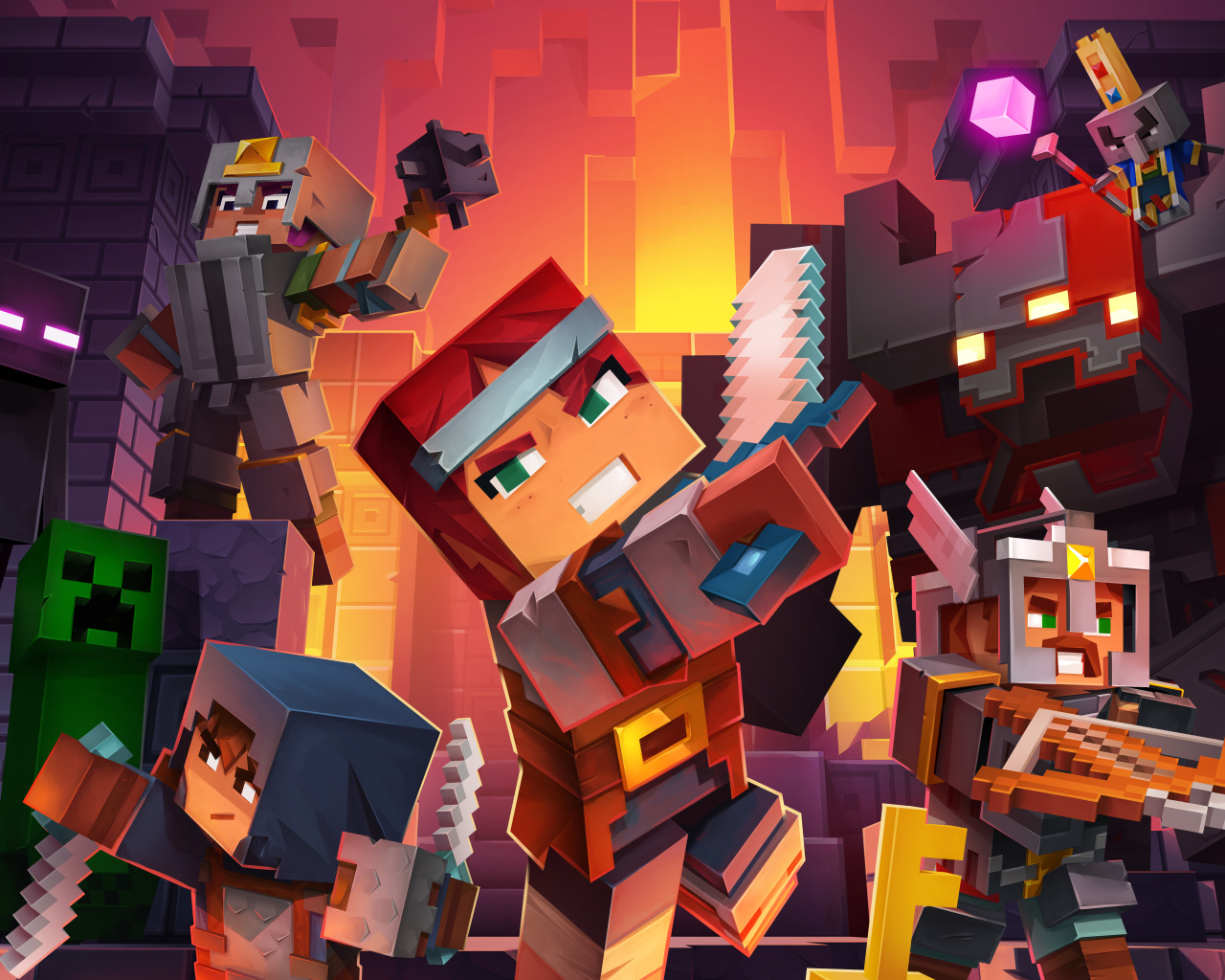 Новая компьютерная игра Minecraft Dungeons, 2020