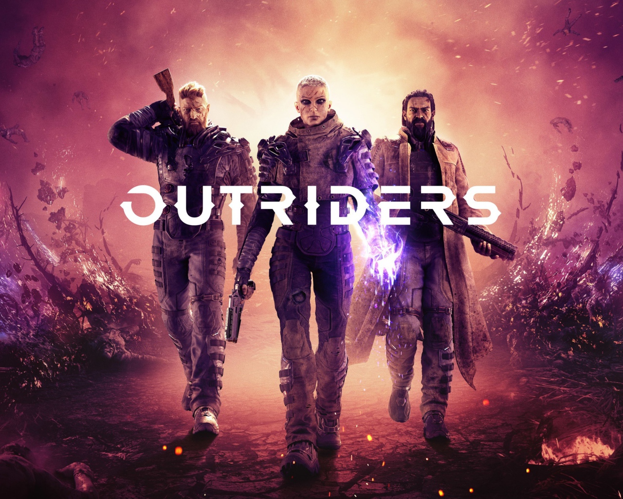 Постер новой компьютерной игры Outriders, 2020