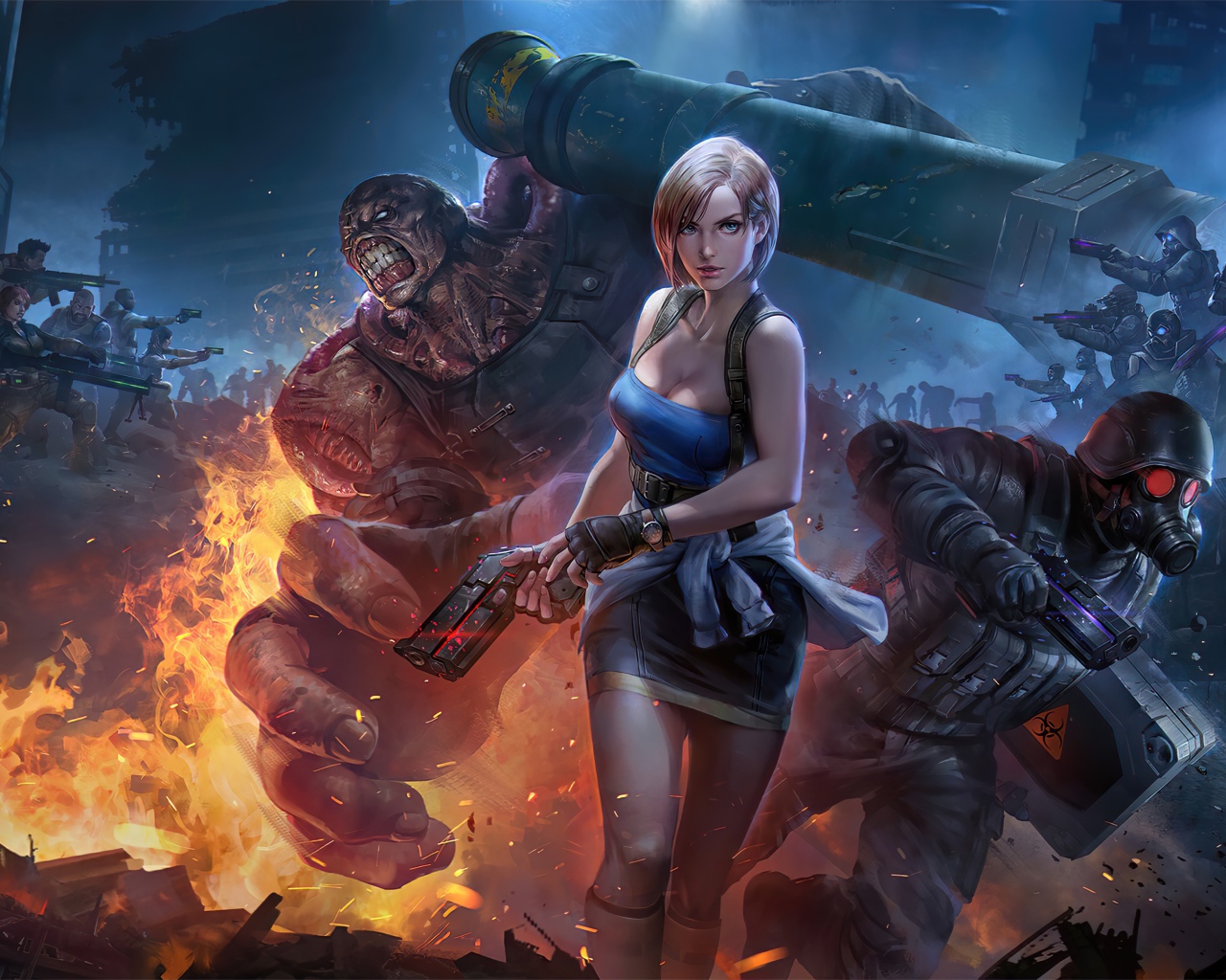 Кадр новой компьютерной игры Resident Evil 3, 2020 года