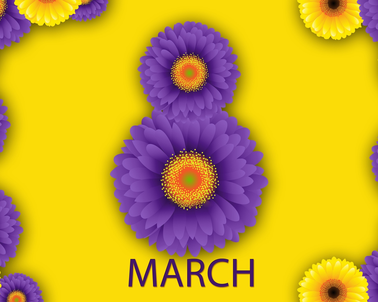 Восьмерка из цветов на Международный женский день