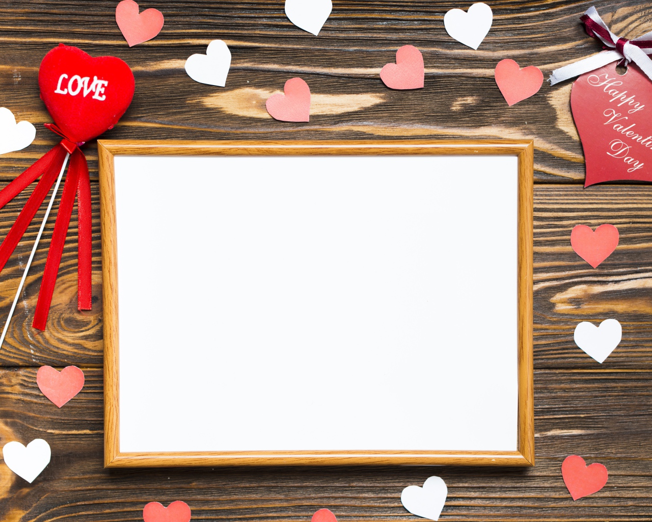 Шаблон открытки на День Святого Валентина 14  февраля