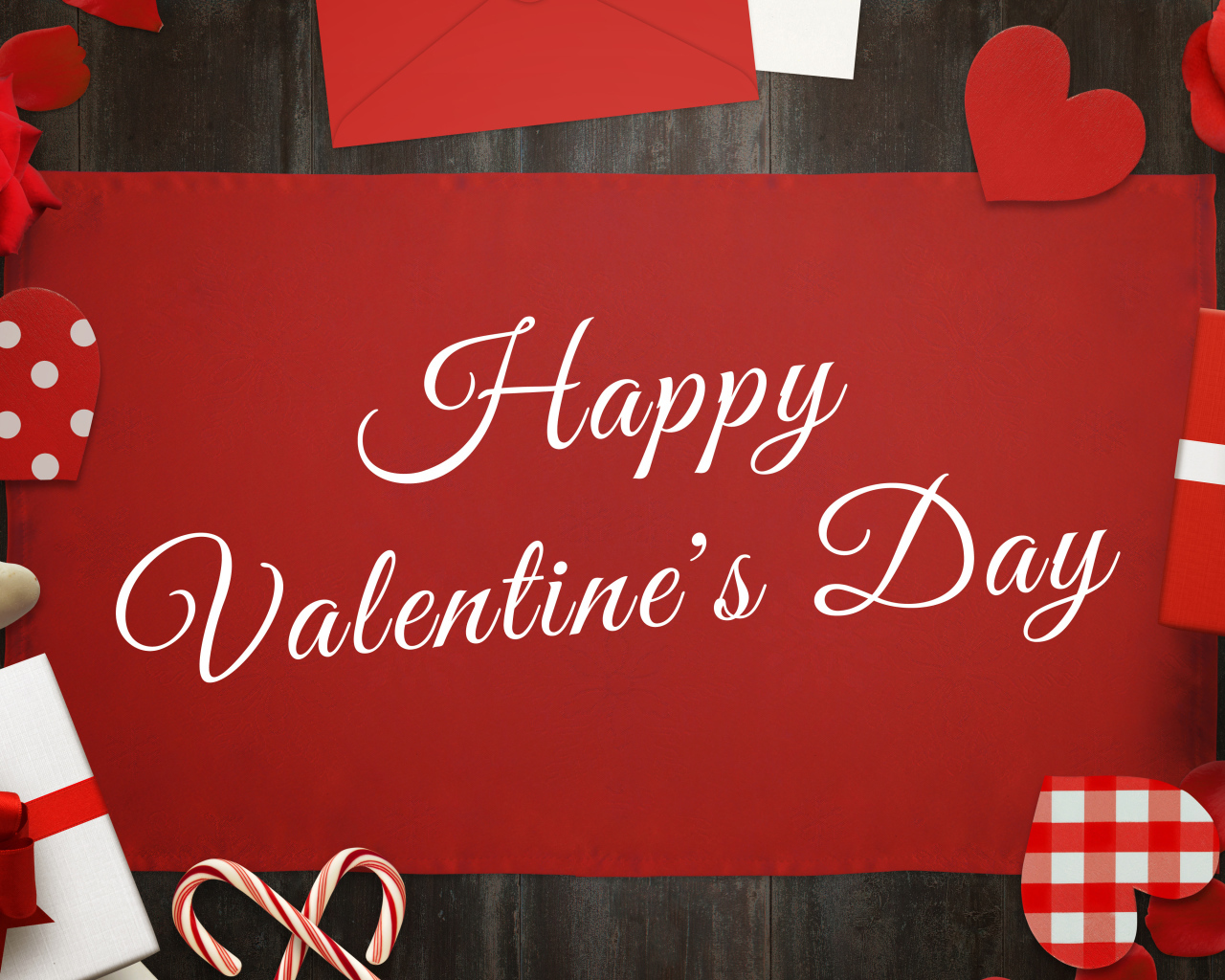 Открытка с подарками на день Святого Валентина