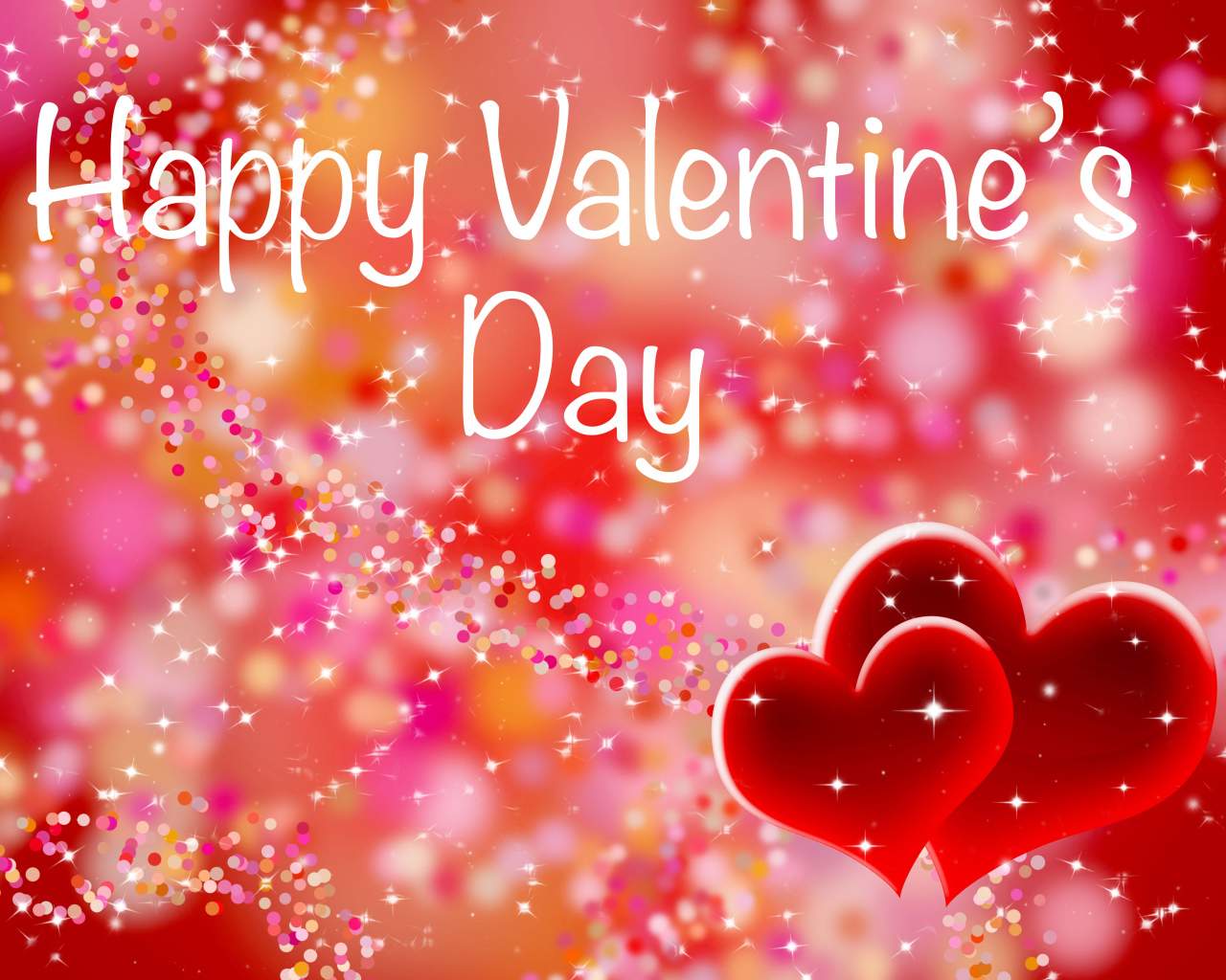 Открытка с сердечками на День Святого Валентина