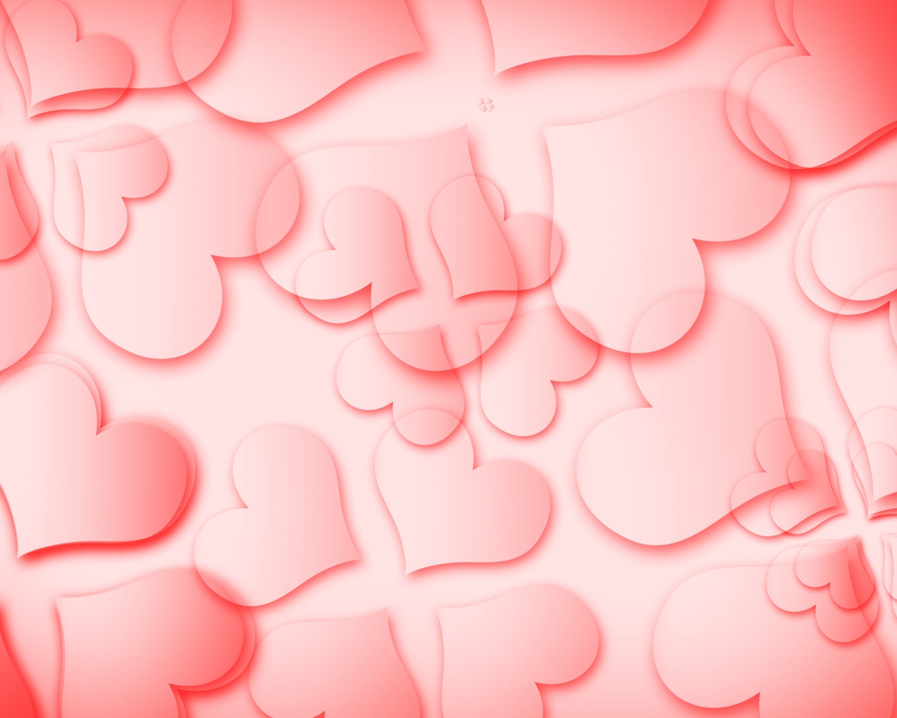 Рисунок из сердец на розовом фоне
