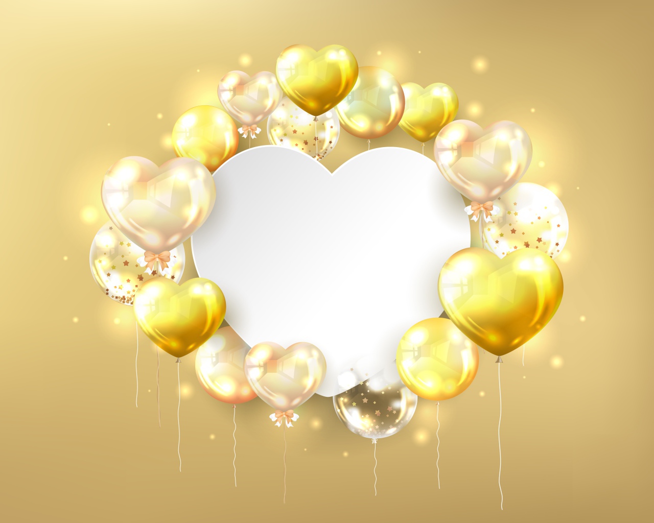 Белый фон с сердечками для поздравления 