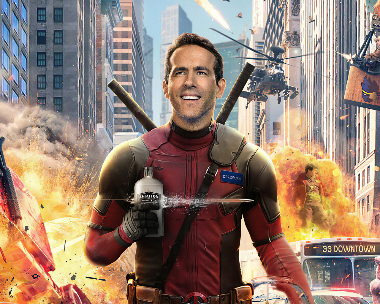 Актер Райан Рейнольдс в фантастическом фильме  Главный герой, 2020 