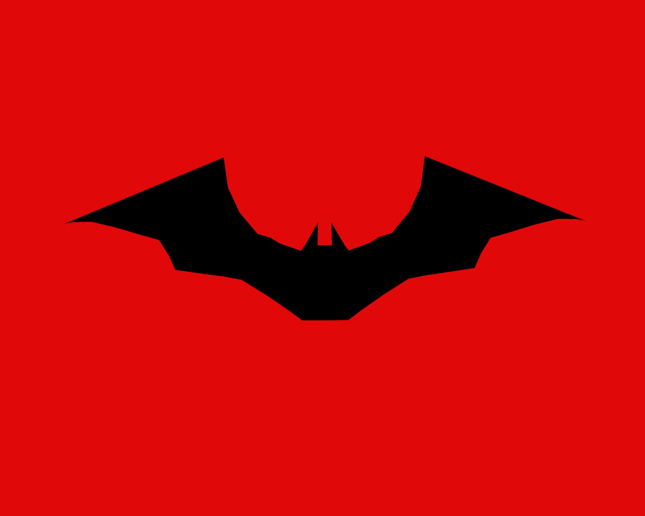 Логотип нового фильма Бэтмен на красном фоне