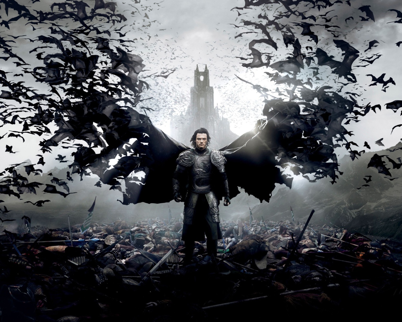 Мужчина Дракула на побоище 