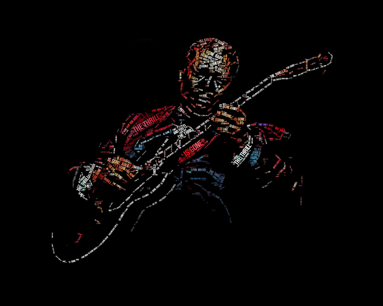 Образ гитариста Би Би Кинга надписями на черном фоне 