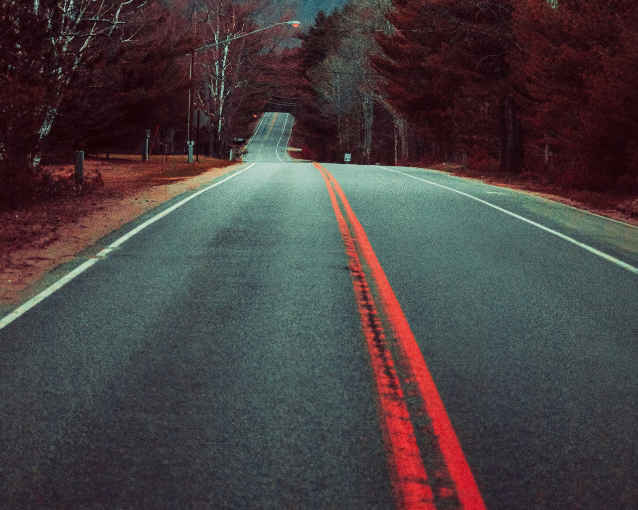 Ровная длинная асфальтовая дорога с разделительными линиями