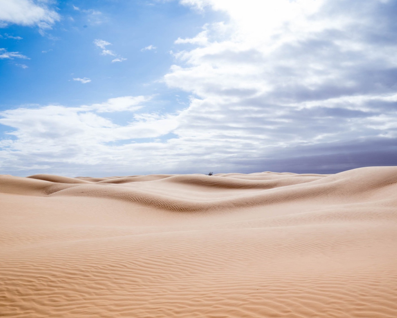 Горячий песок пустыни под солнечным небом 
