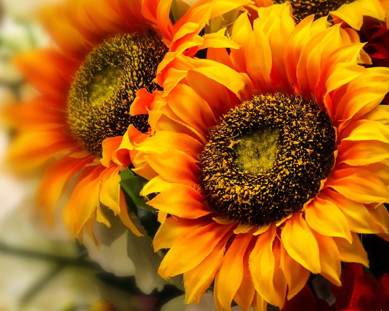 Искусственные цветы подсолнуха 