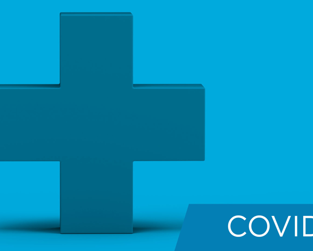  Крест и надпись Covid-19 на голубом фоне, пандемия коронавирус