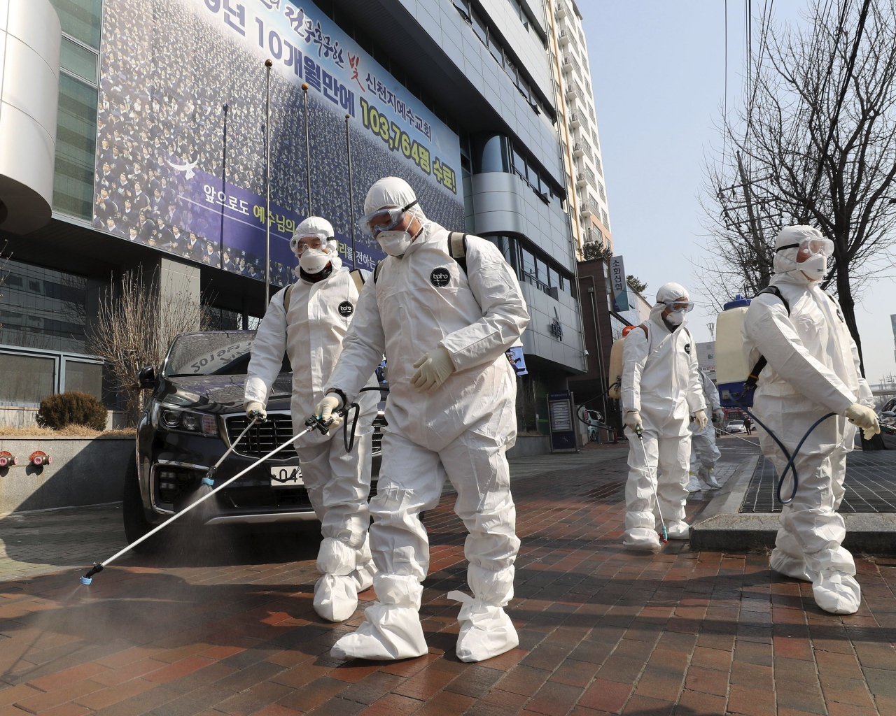 Обработка улиц от бактерий коронавируса