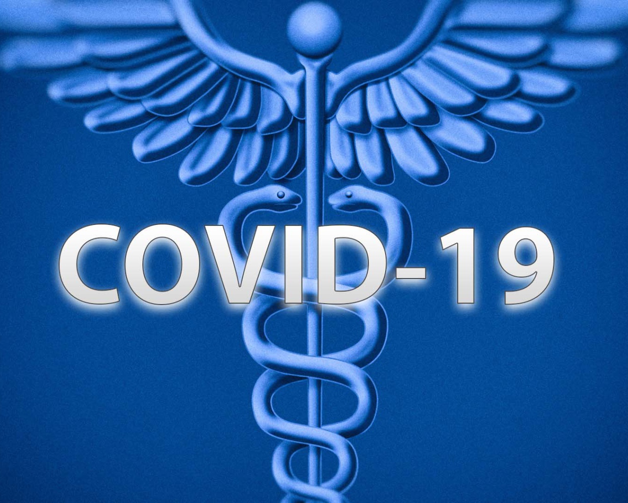 Надпись коронавирус covid-19 на синем фоне