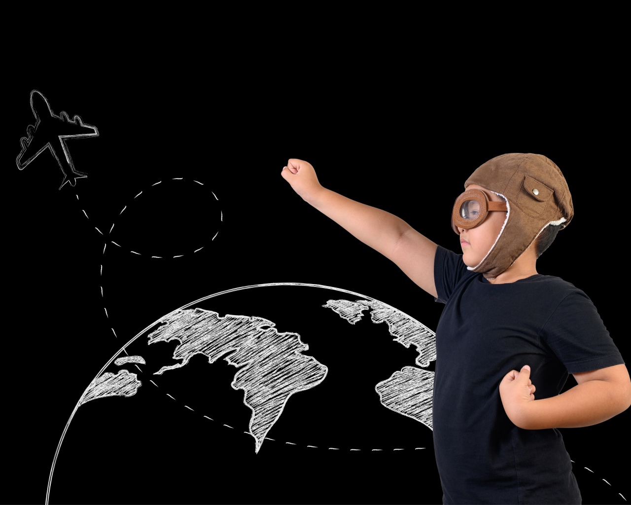 Маленький мальчик мечтает стать летчиком