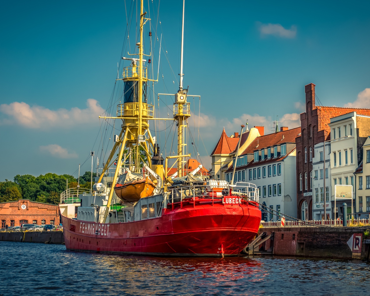 The ship fehmarnbelt in the port of Lubeck