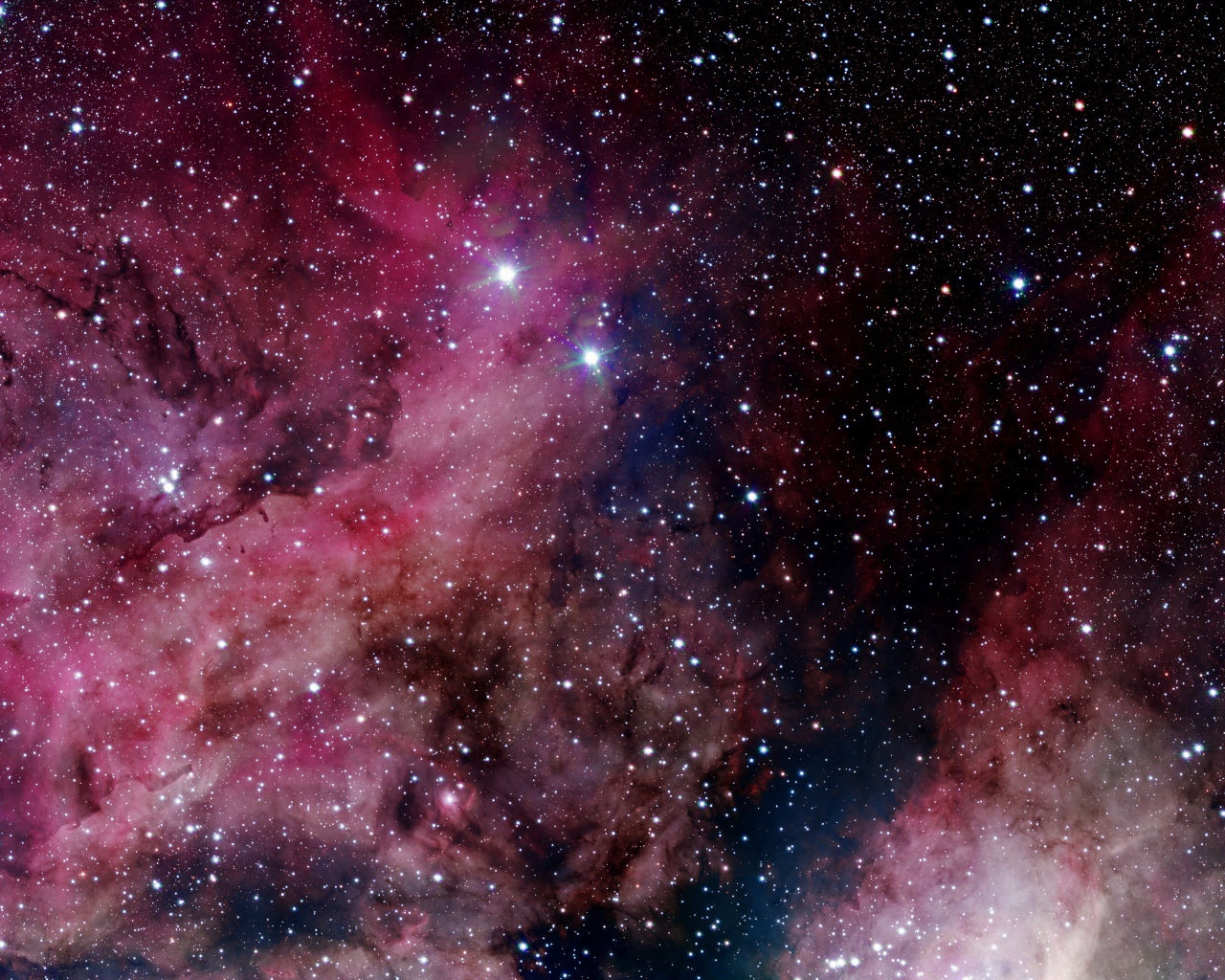 Красивый розовый млечный путь в ночном звездном небе