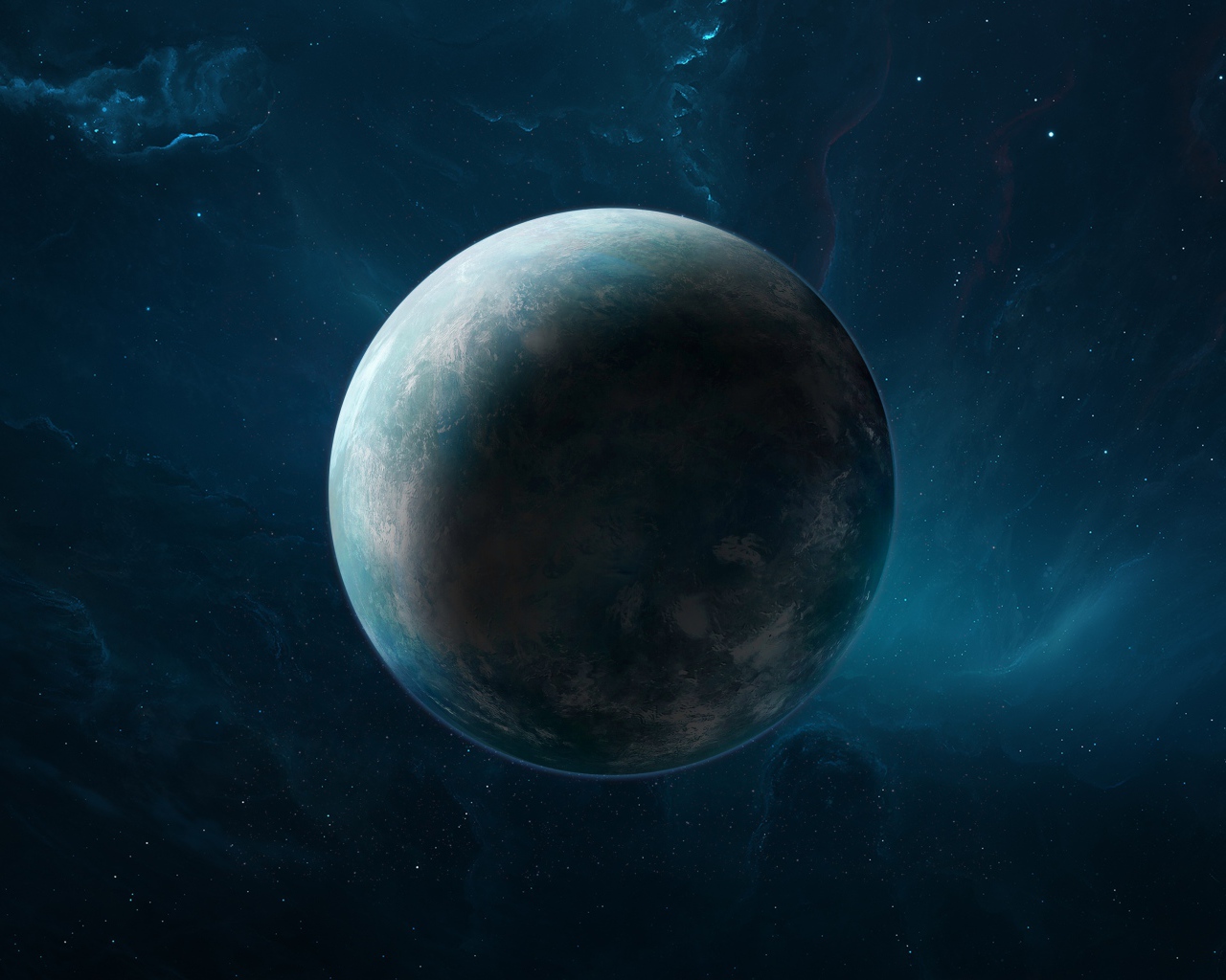 Большая планета Земля в голубом космосе 