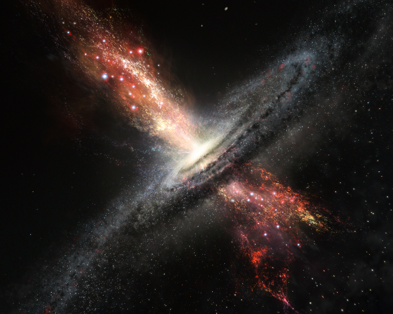 Черная дыра в звездном небе 