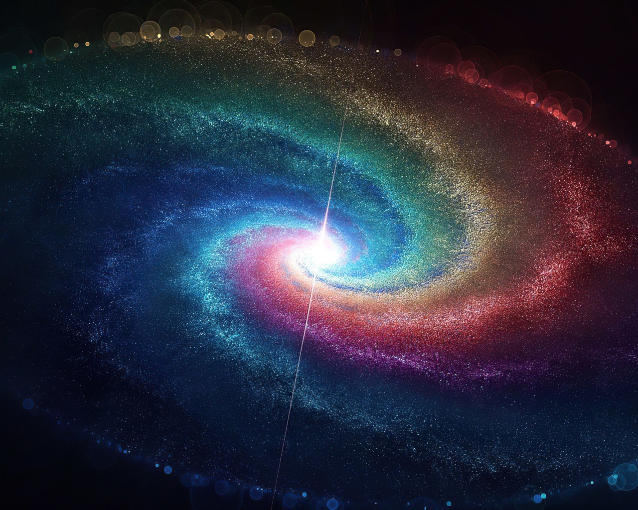 Фантастическая космическая спираль с неоновым светом