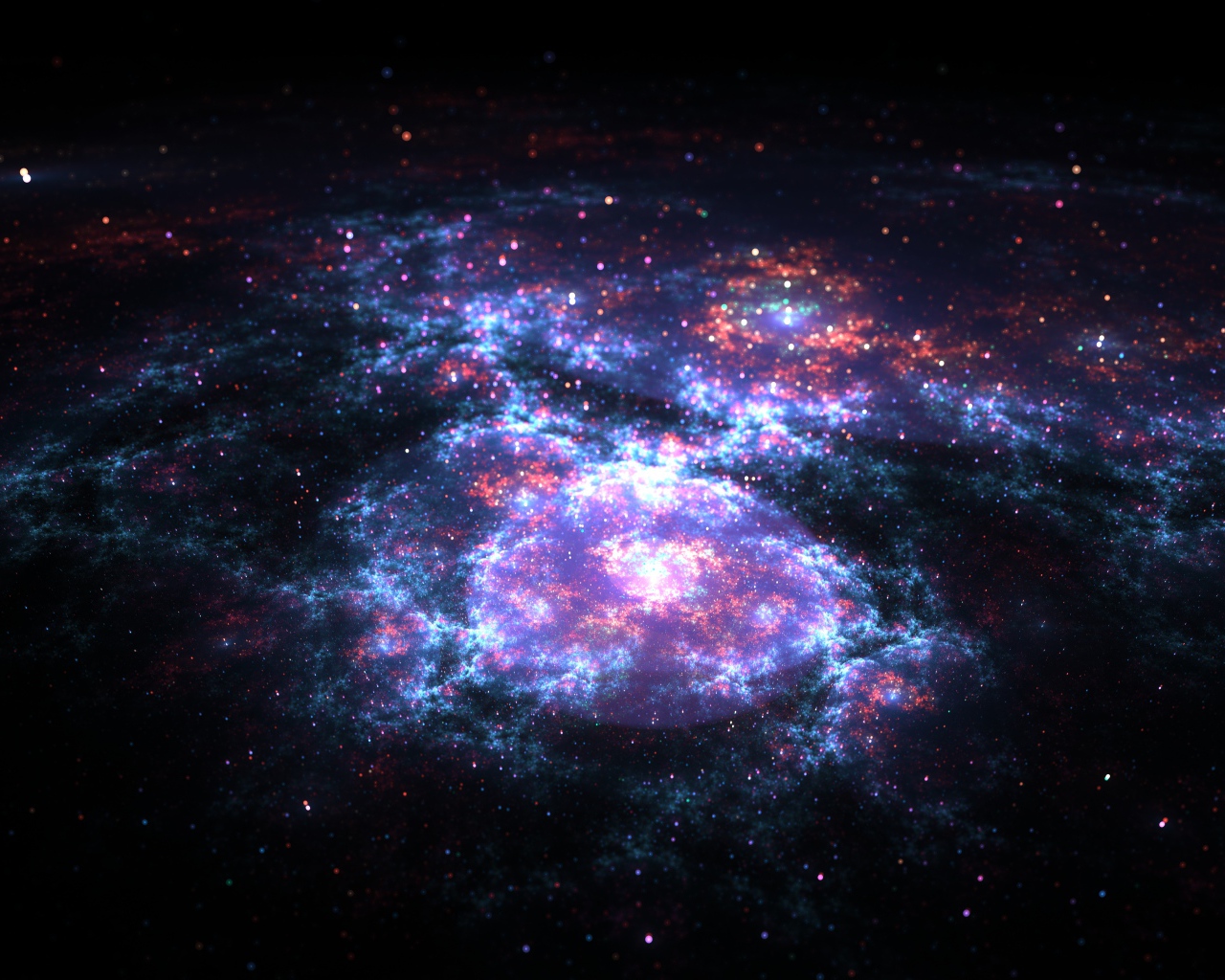 Вид на бескрайний ночной космос 