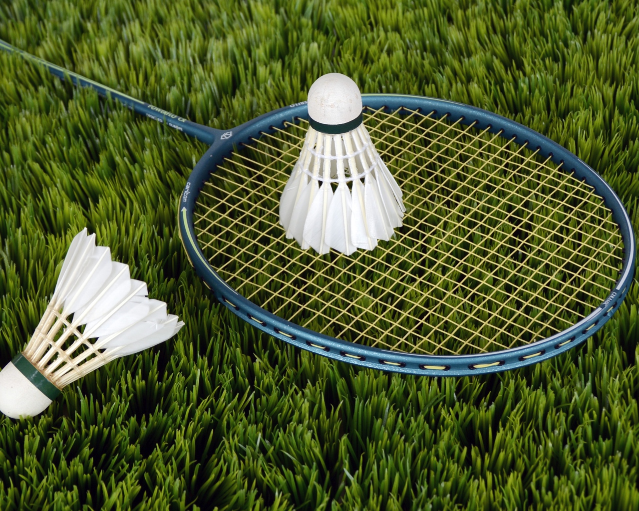 Ракетка и воланчики для игры в бадминтон 
