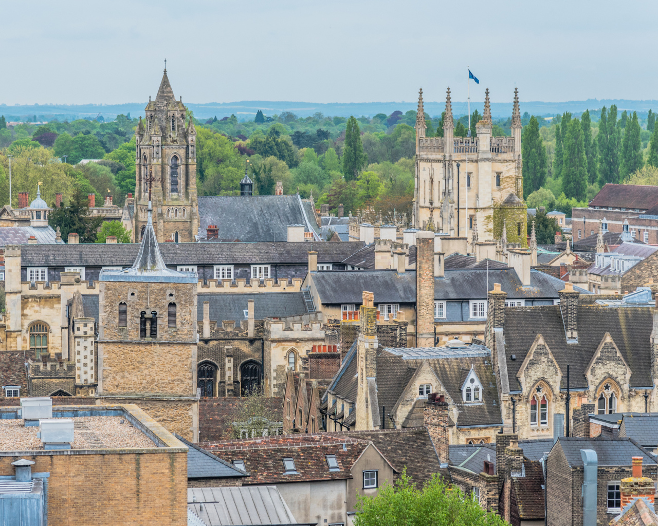 Старинный город в Англии вид сверху 