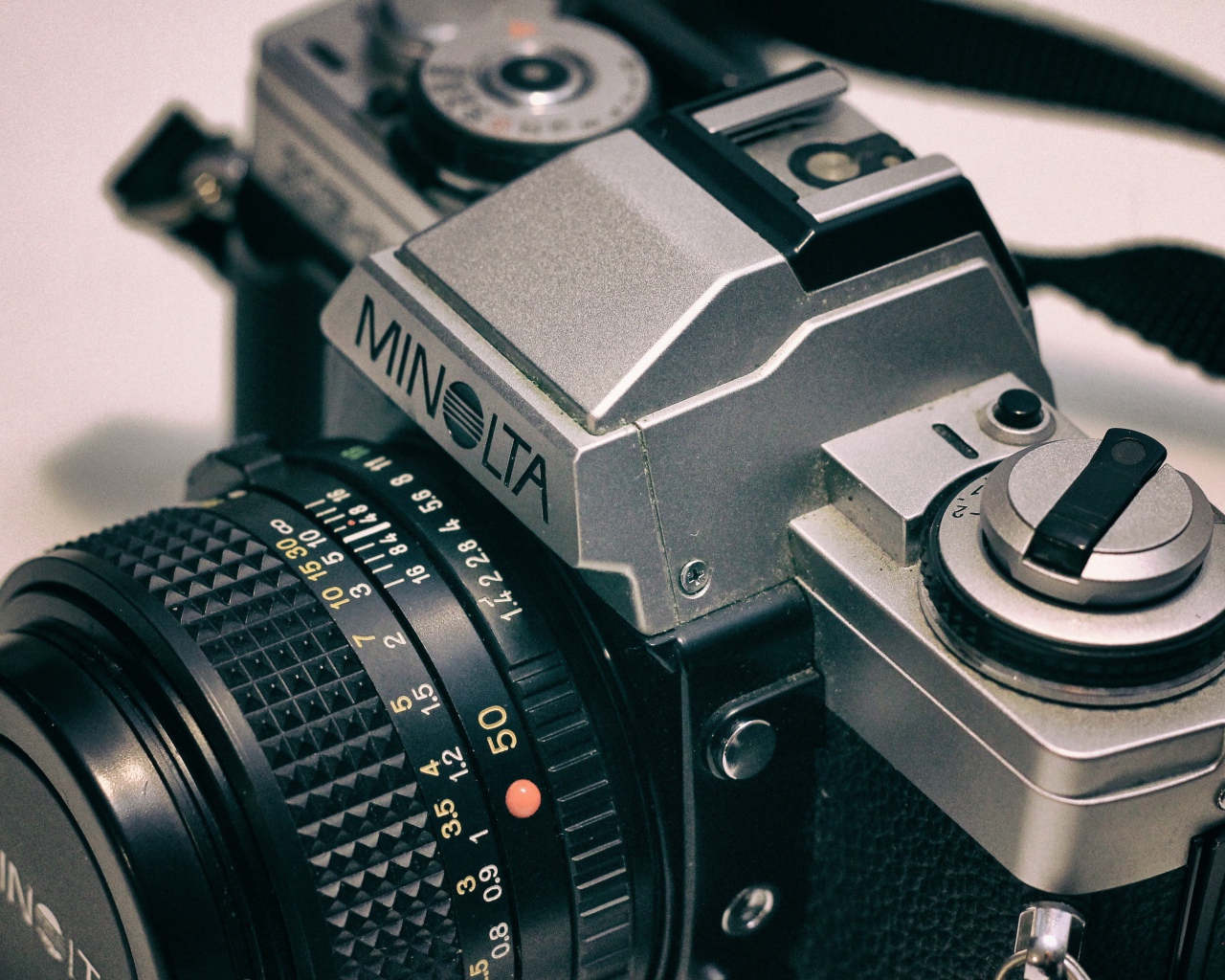 Old MINOLTA camera close-up