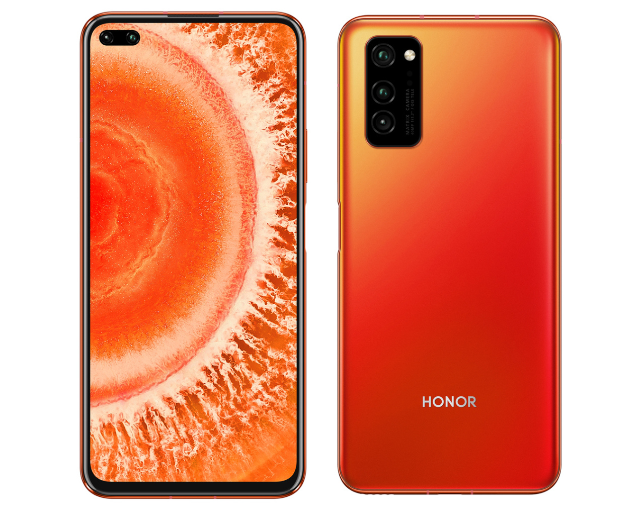 Смартфон Honor View 30 на белом фоне