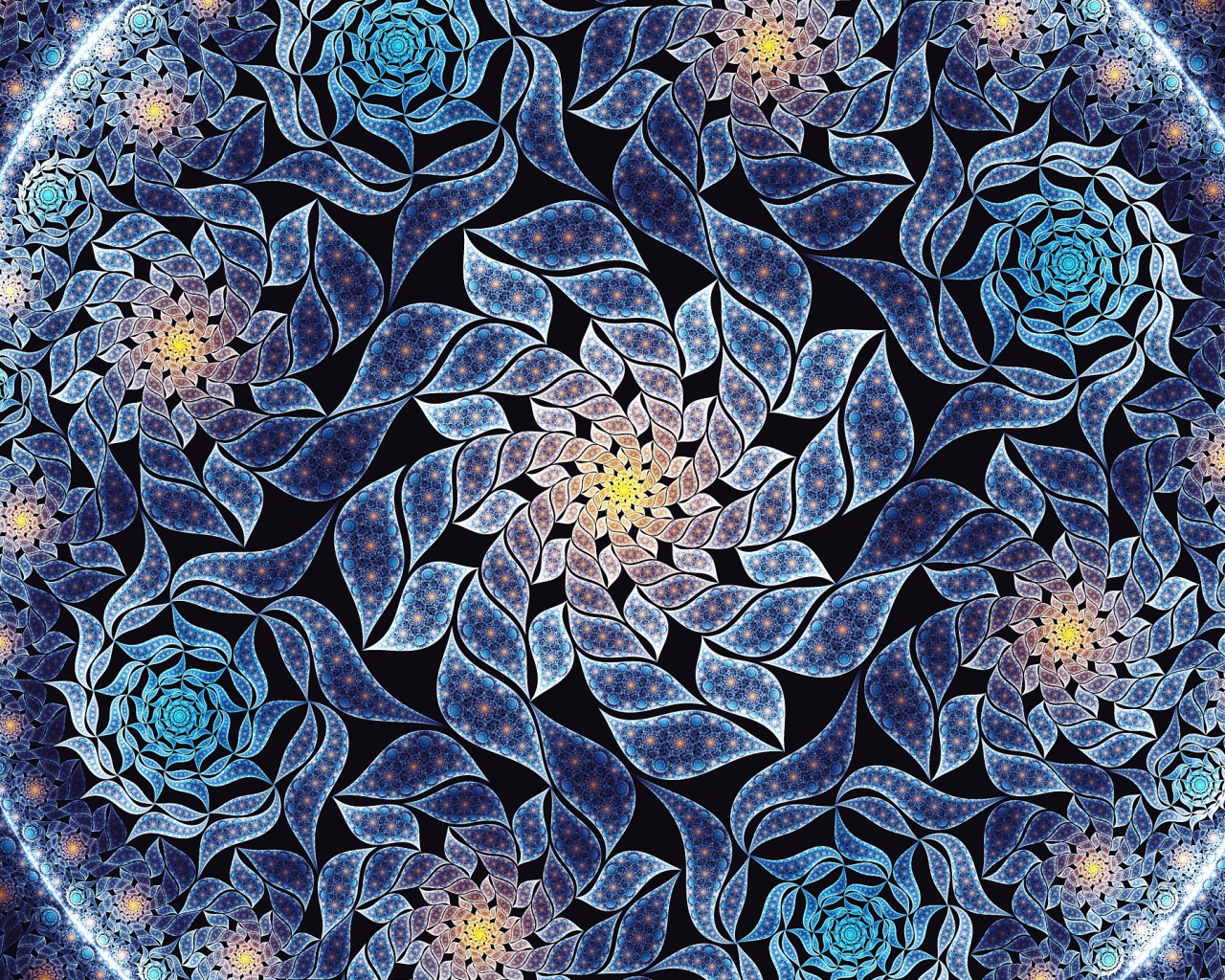 Красивый синий цветок мандала крупным планом