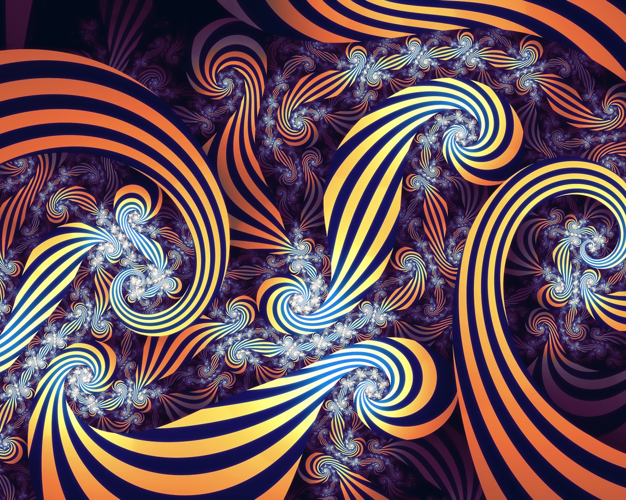 Красивый фрактальный рисунок с полосками