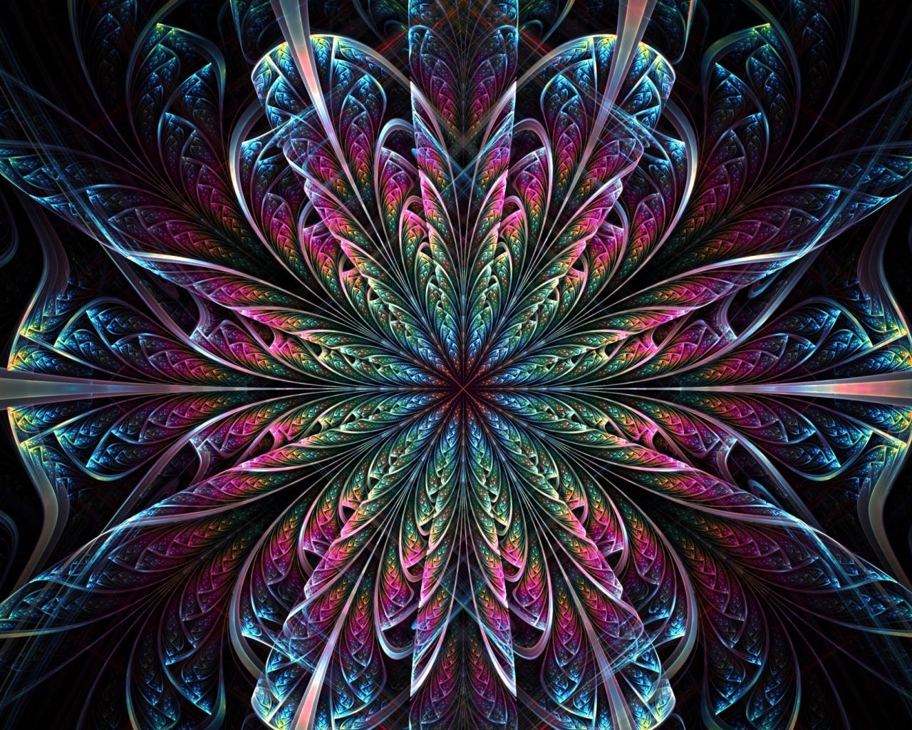 Красивый фрактальный волнистый цветок 