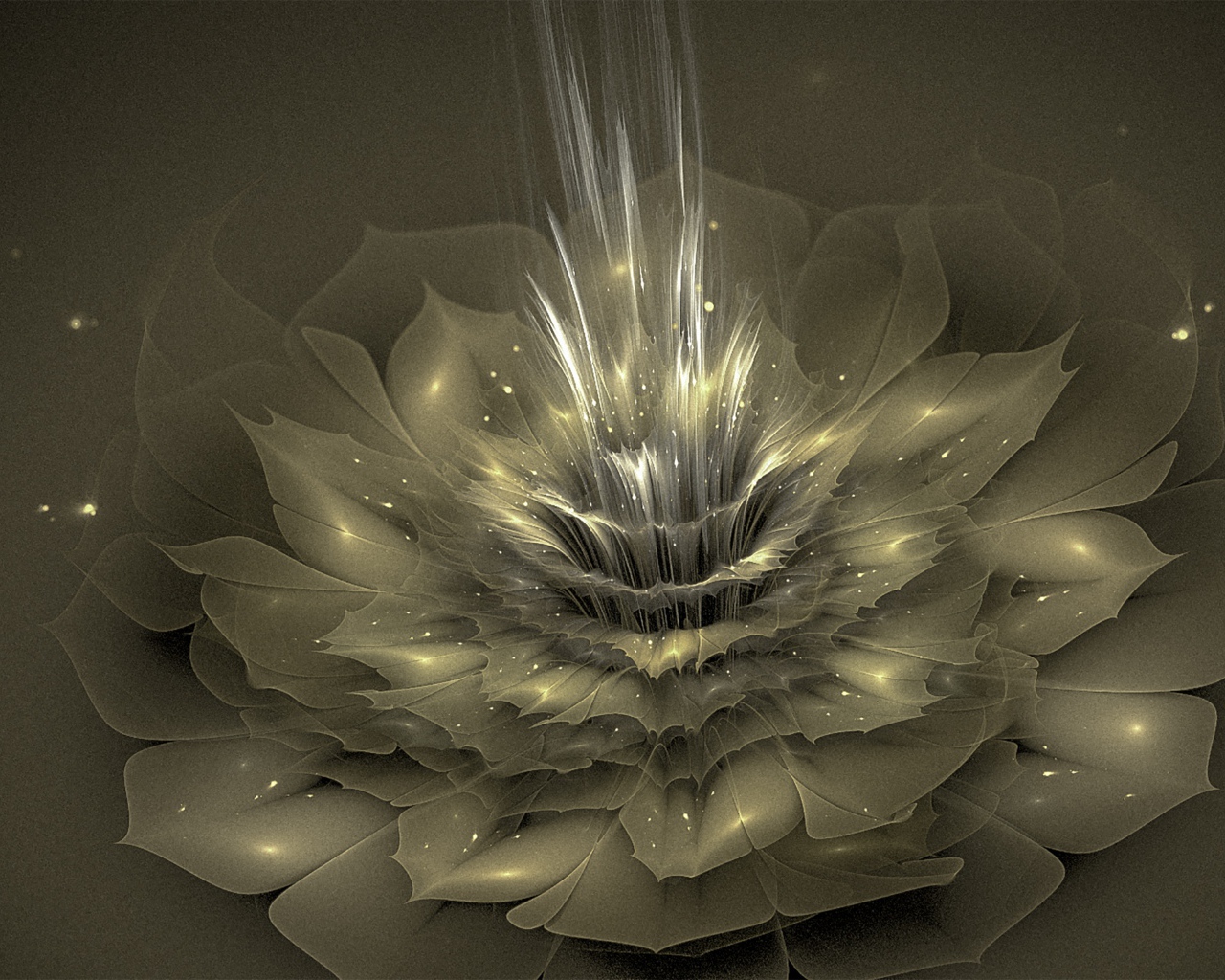 Красивый золотой цветок с блеском 3д графика