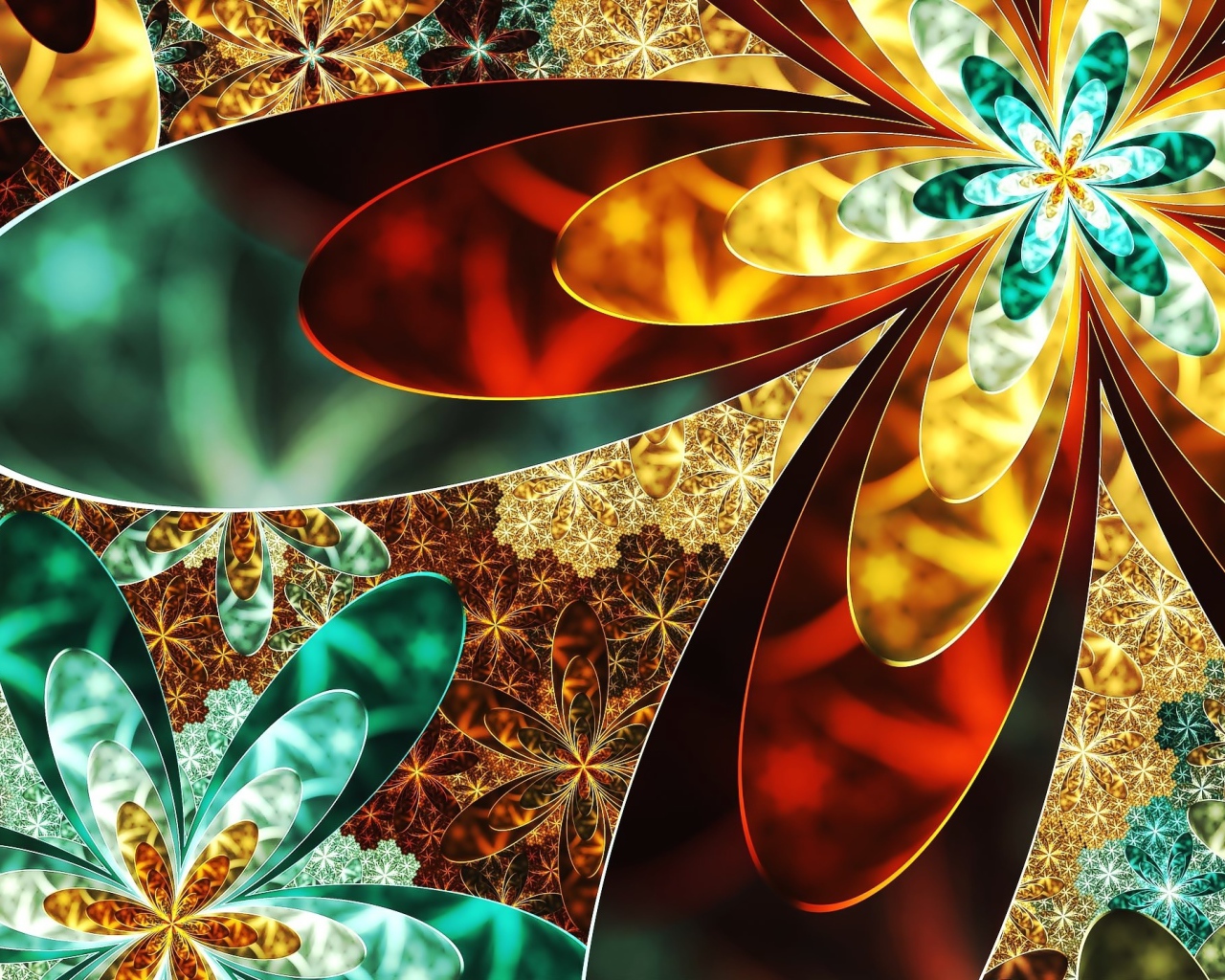 Красивые необычные абстрактные цветы 