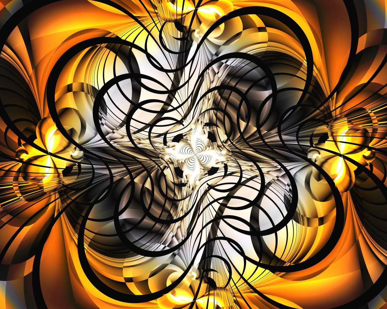 Черно- оранжевый абстрактный рисунок 