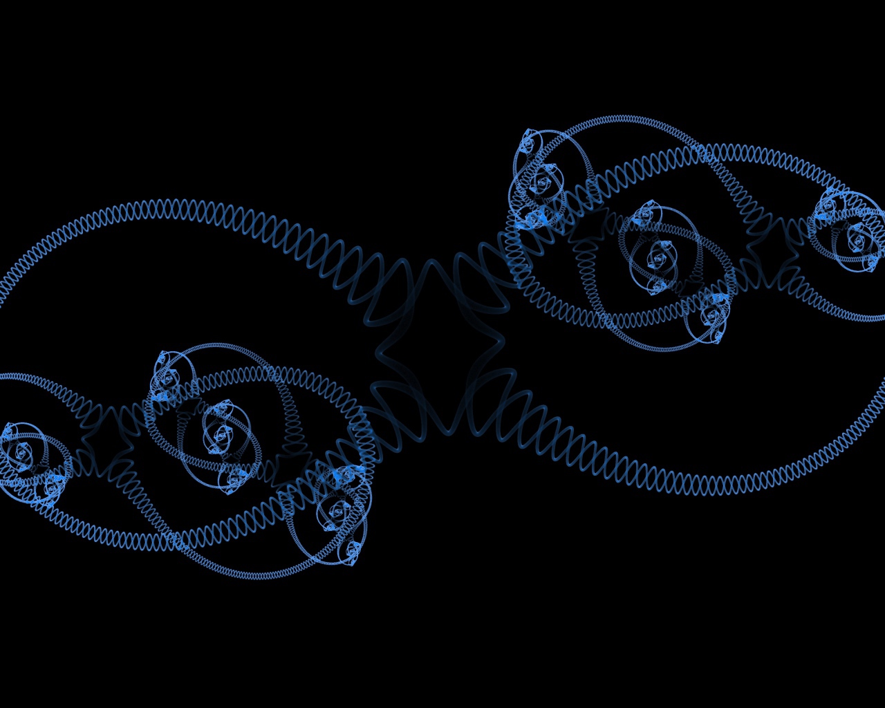 Голубые спирали на черном фоне