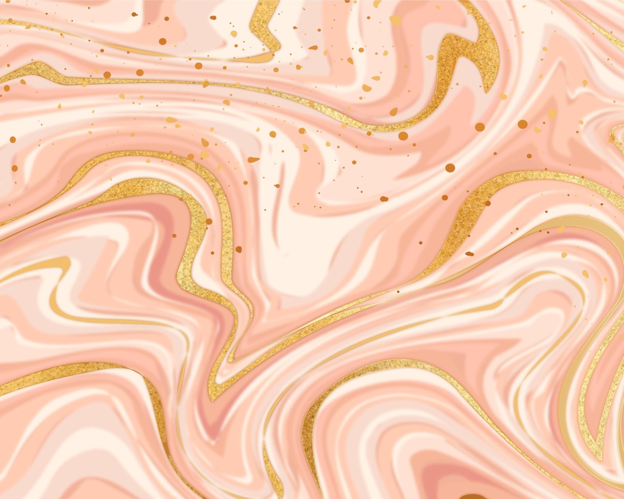 Размытые волны  розовой, белой и золотой  краски 